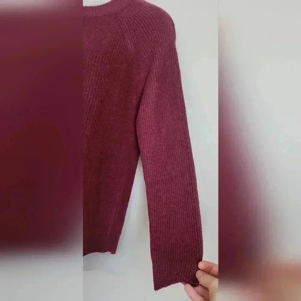 Maurices Dells Sweater, Maroon, Womens size small, stretchy, round neck - Picture 5 of 10